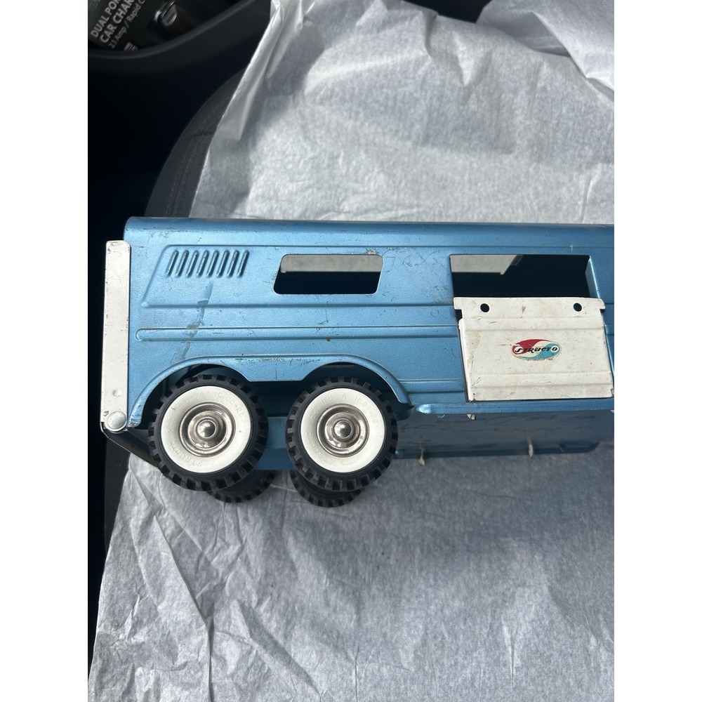 Vintage Structo Vista Dome Horse Van Trailer ONLY - Blue Stamped Steel